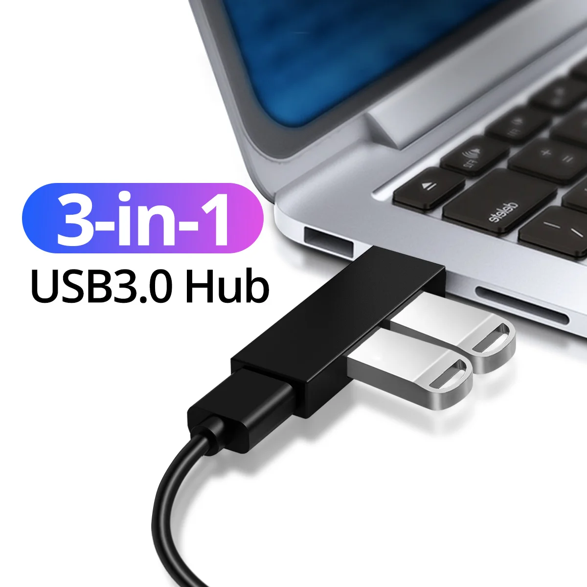 

Mini USB HUB 3.0 Super Speed 5Gbps Usb3.0 3 Ports HUB Portable Micro USB 3.0 HUB Splitter With External Power Adapter For PC