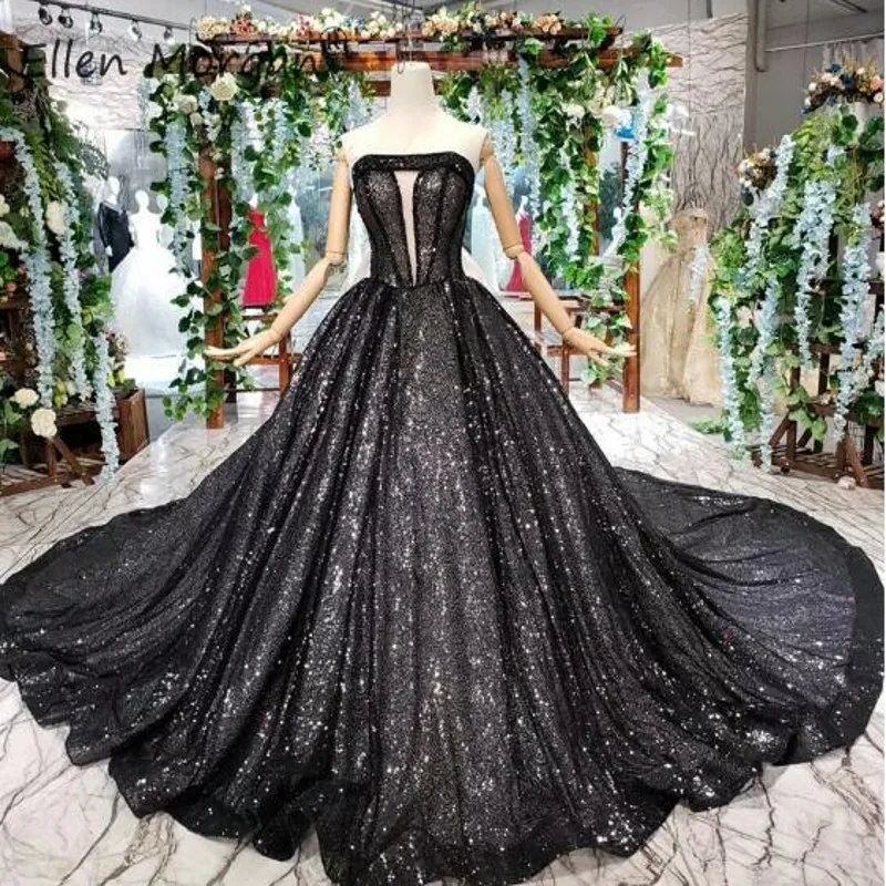 Сексуальные черные блестящие бальные платья Сладкие 16 15 пышные Miss элегантные без рукавов со шнуровкой со шлейфом