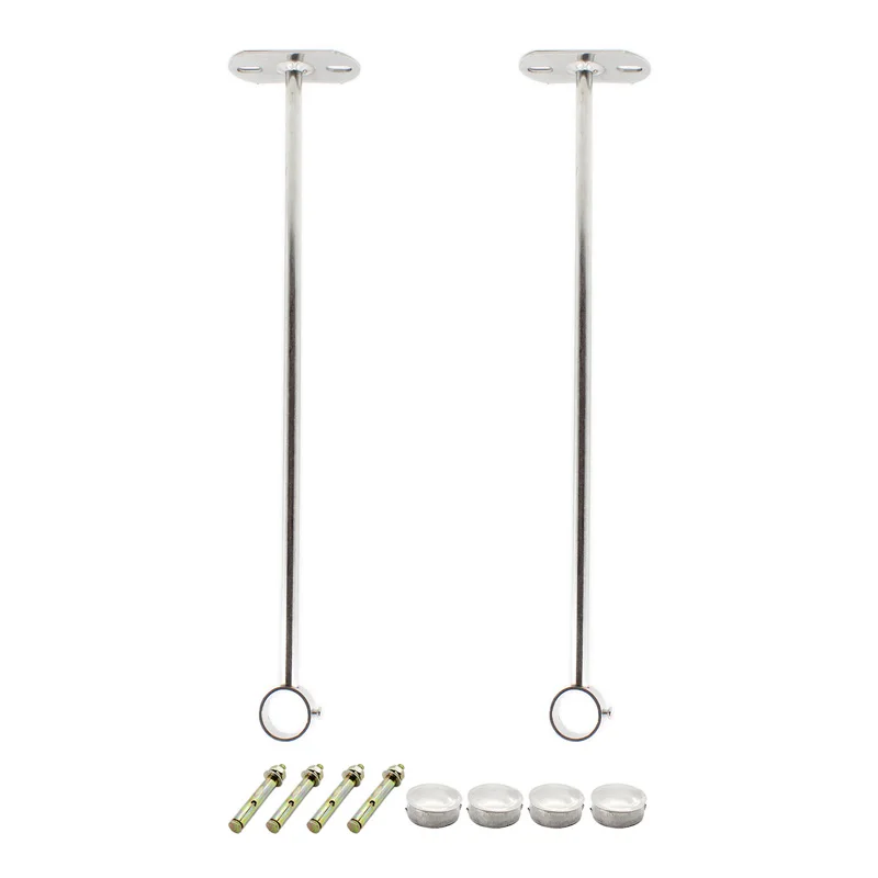

2 Pack Ceiling Mount Bracket,Stainless Steel Wardrobe Pipe Bracket Rod Holder Ceiling Holder, Holder Pipe Flange Socket Len 35cm
