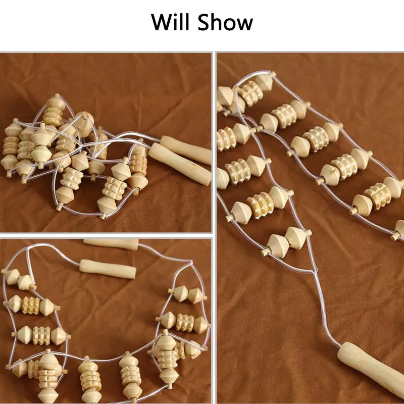 

Body Back Massage Rollor Dorsum Wheel Wooden Massager Wooden Pulling Relax Muscle Stimulator Massage Health Care Tools