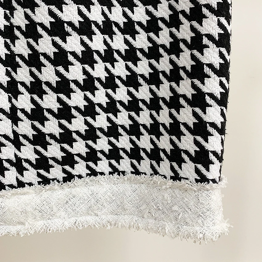 Женская твидовая мини-юбка шерстяная юбка в стиле барокко с бахромой пуговицами