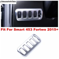 car inner head light switch button decor frame cover trim stainless steel interior accessoriess for smart 453 fortwo 2015 2020