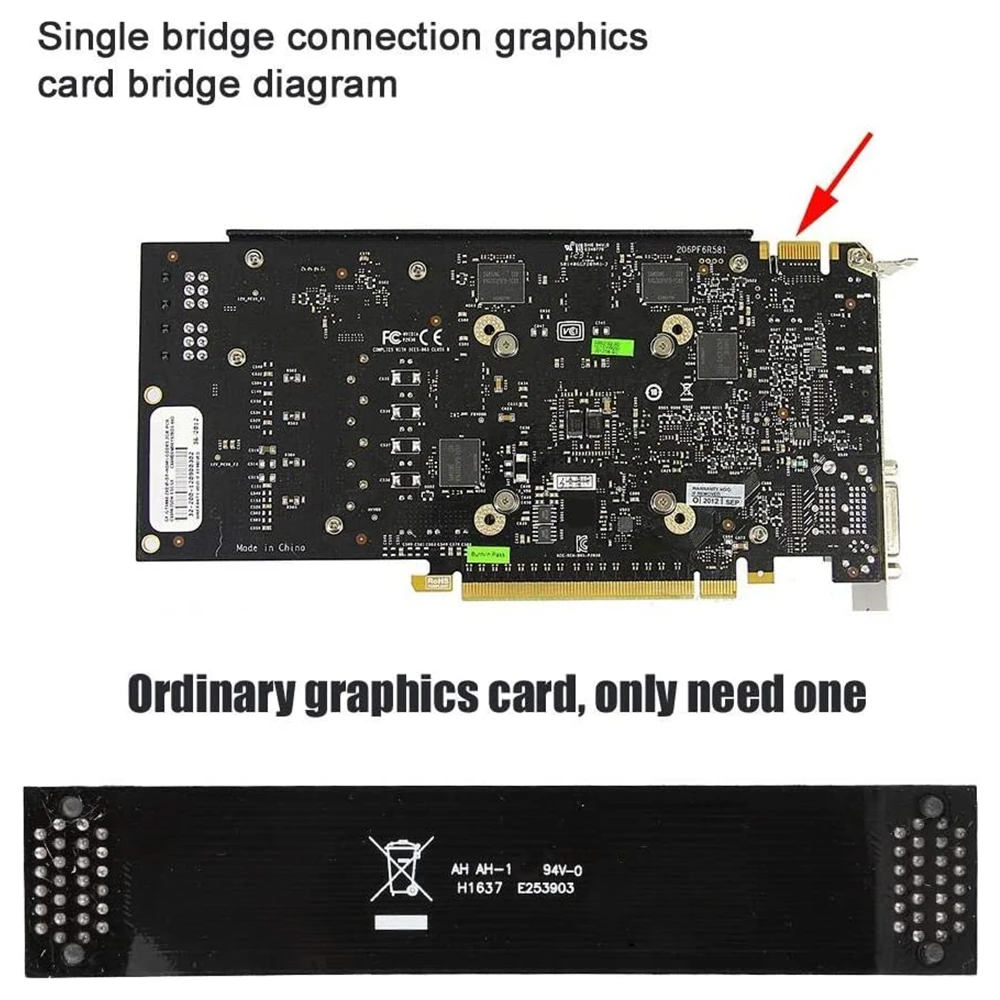 Гибкий кабель для связи GPU SLI Bridge VGA Card Interconnect Connector 10см Dual Graphics Crossfire on.