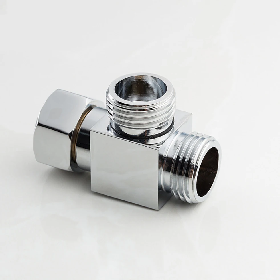 G1/2 дюймовый T образный адаптер для ванной комнаты тройник соединительный клапан