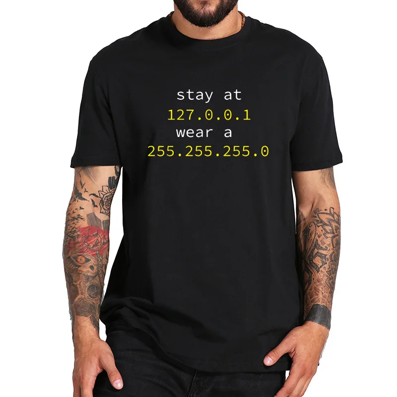 

Geek T-Shirt Internet Stay at Home Engineers and Wear a Mask for Coding Nerds Funny Design Tee Tops Gifts
