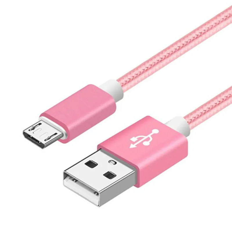 Pink VOXLINK Micro USB кабель Быстрый кабель синхронизации данных и зарядки для samsung huawei Xiaomi Redmi LG htc Andriod mini Кабели для мобильных телефонов - Цвет: Pink