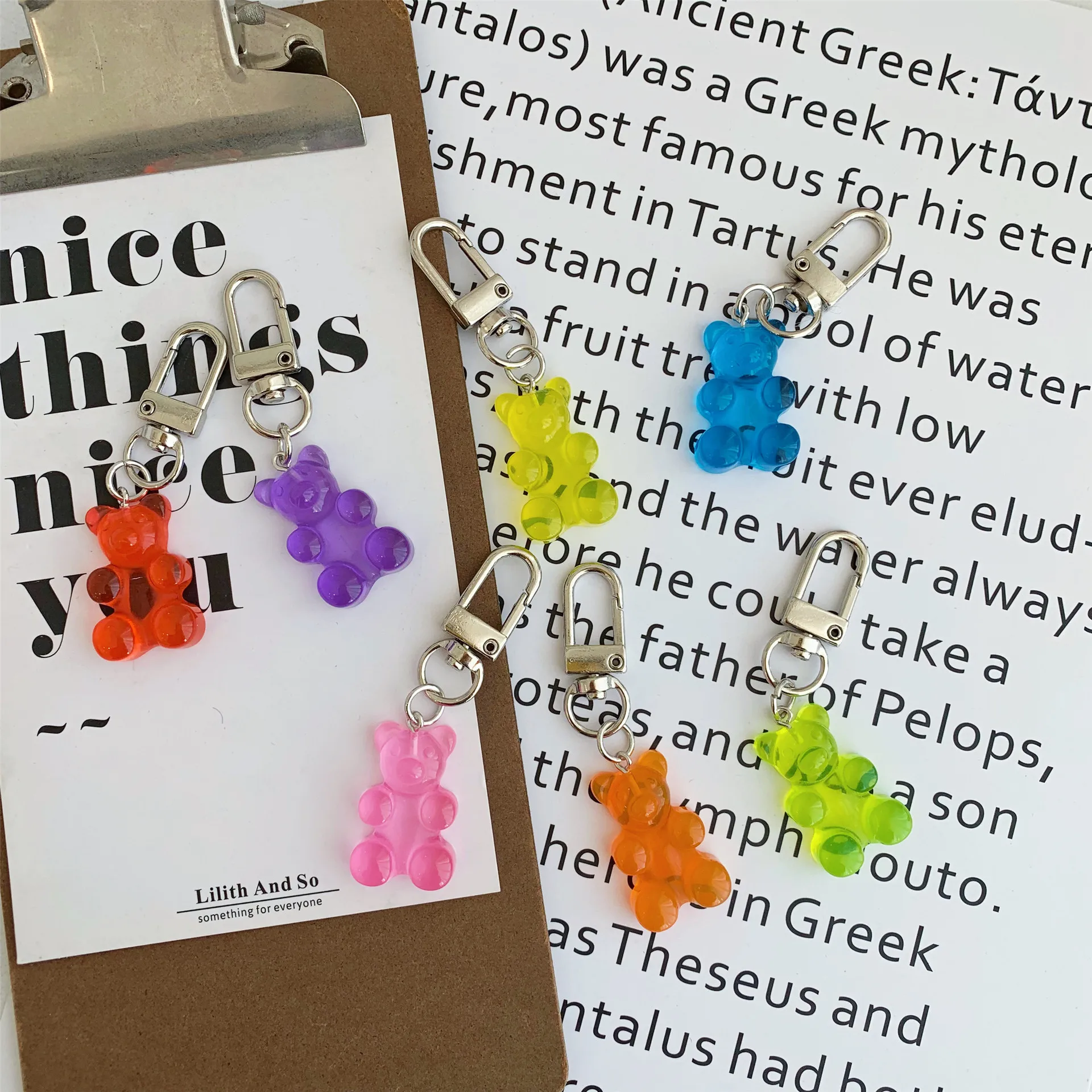 1 аппликации gummy bear брелок с плоской задней частью из смолы цвета ярких конфет