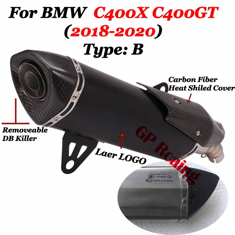 Full System For C400X C400GT 2018 2019 2020 Motorcycle GP Exhaust Escape Mid Link Pipe Carbon Fiber Muffler Tube Header Slip On |