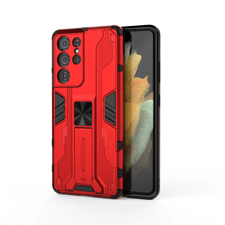 

Shockproof Bumper Ring Holder Phone Case For Samsung Galaxy S21 Plus Ultra A83 A72 A52 5g 4g Transparent Acrylic Back Cover