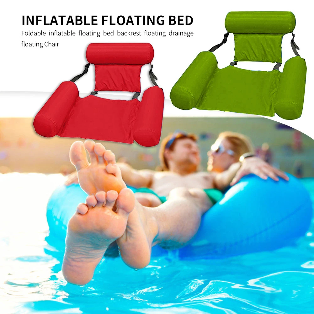 

Float Lounge Water Bed Swimming Pool Folding Adjustable With Backrest Entertainment Safe Inflatable Hammock Chair Air Mattress
