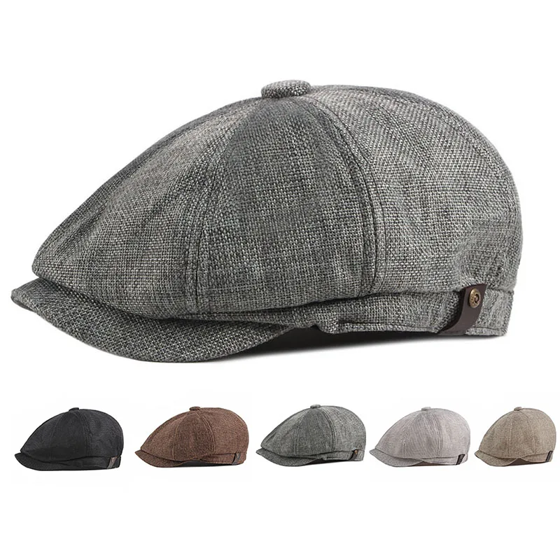 

Летняя Весенняя тонкая ретро-берет, дышащая мужская стандартная шляпа, Повседневная восьмиугольная плоская кепка унисекс-40