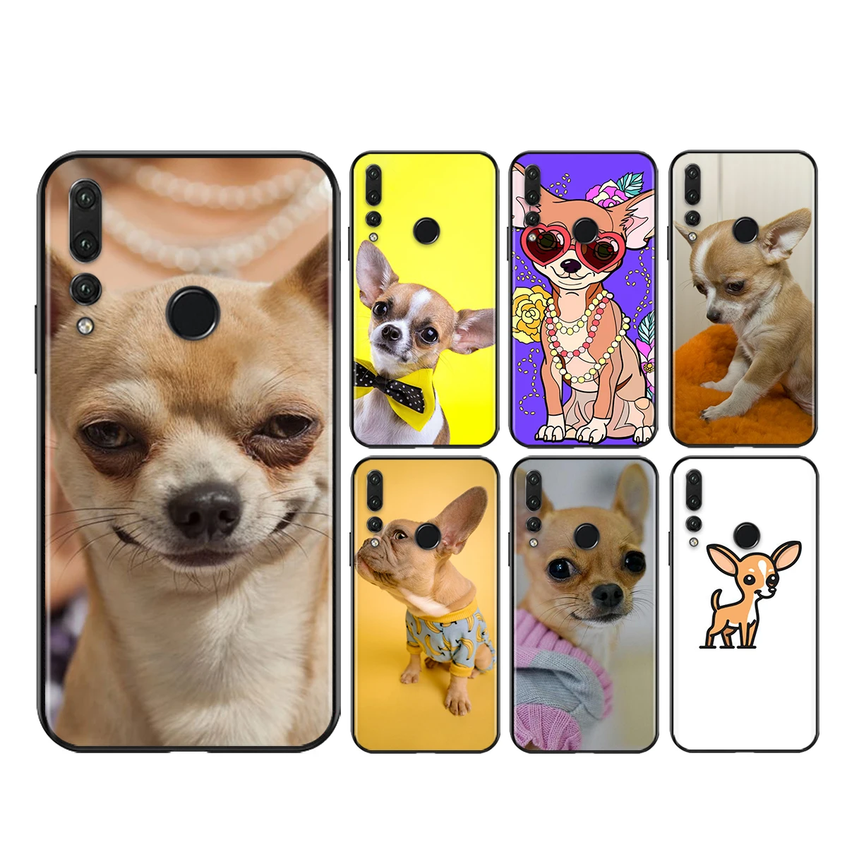 

Chihuahua Dog Cute animal Soft Silicone For Honor View 20 10X 10i 10 X10 9N 9X 9C 9A 9S 9 V9 Lite Pro 5G Black Phone Case