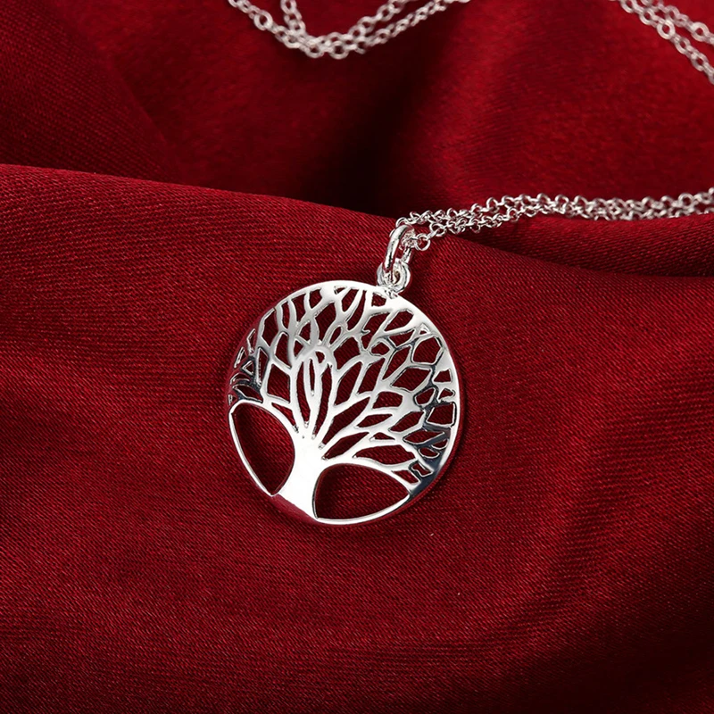 

925 Sterling Silver Pin New European American Goddess Tree of Life Style Exquisite Fashion Pendant Necklace Jewelry Accessories