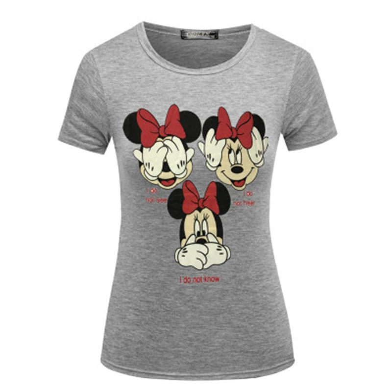 2019 новая Корейская футболка с Минни Маус женская сексуальная свободная Микки