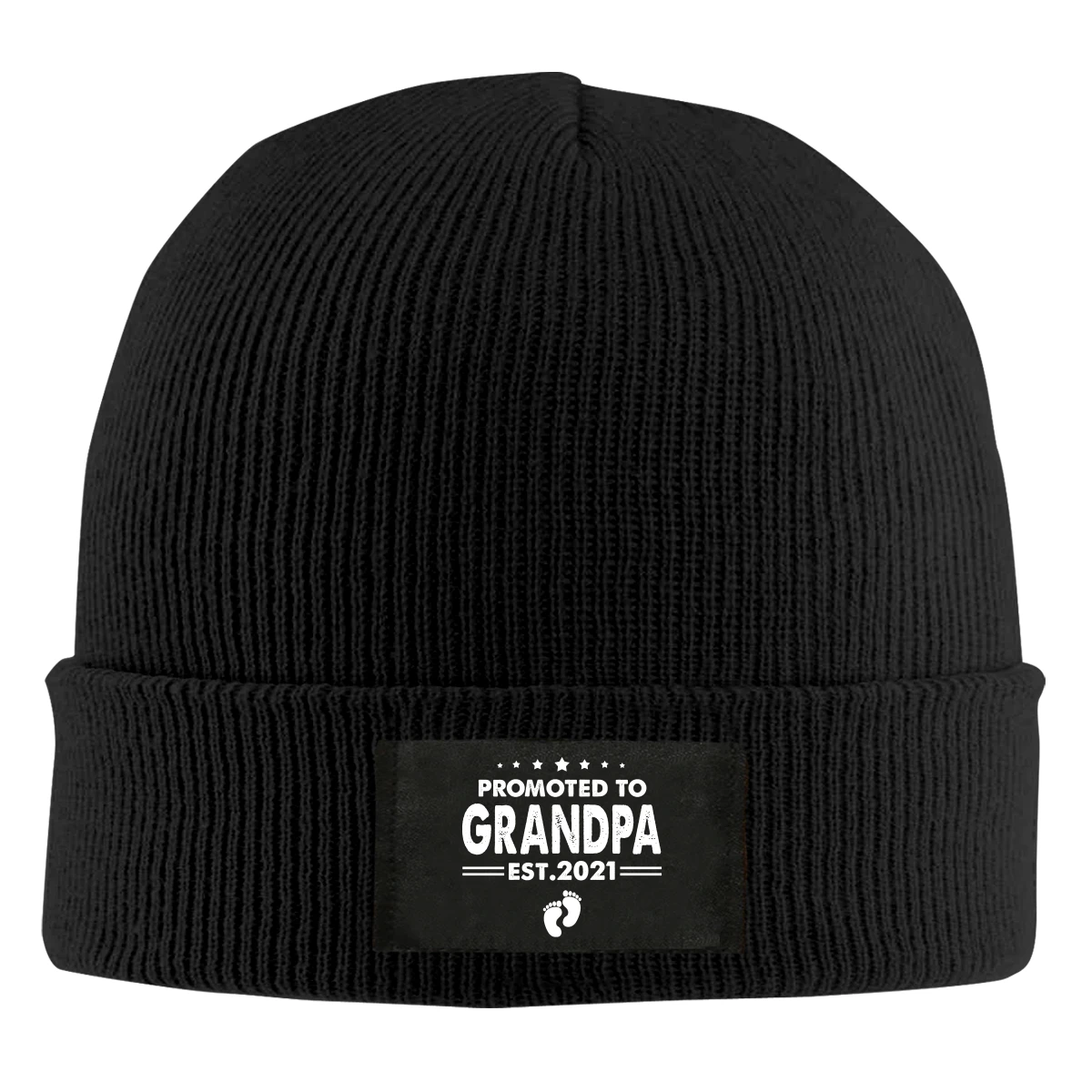 

Promoted To Grandpa Est 2021 Beanie Hats For Men Women With Designs Winter Slouchy Knit Skull Cap