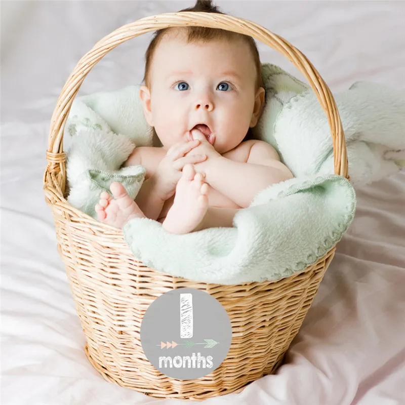 Pegatinas de Belly Milestone para beb&eacute;s, conjunto de n&uacute;meros, Firsts de 0 a 12M, regalo de ducha, accesorios para fotograf&iacute;a para ni&ntilde;as, accesorios para recuerdos, ropa-4