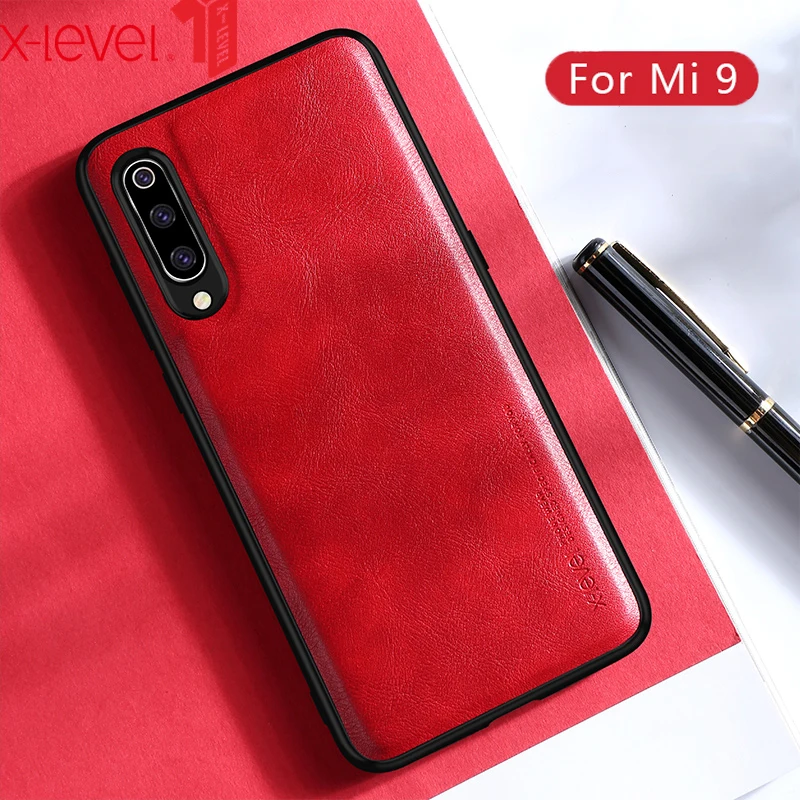 Чехол X Level из искусственной кожи для Xiaomi Mi 9 Мягкая силиконовая задняя крышка