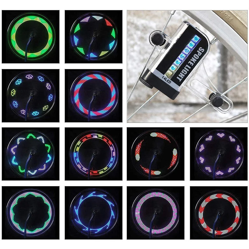 

High Quality LED Bike Wheel Lights Waterproof Ultra Spokes Lights Bike Tire Lights Safety Adult and Kids Bike Accessories Cool D
