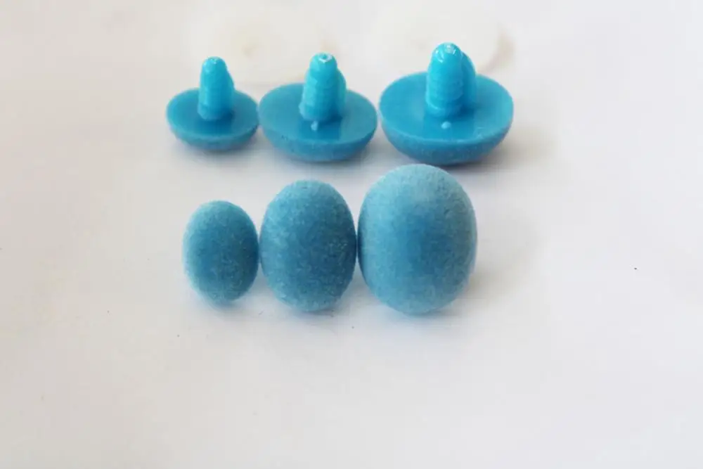 20 шт./лот, 13x17-15x22 мм, 19x24 мм, овальная форма, синий цвет, флокирующая игрушка для безопасности Носа + твердая шайба для DIY кукол, плюшевых кукол