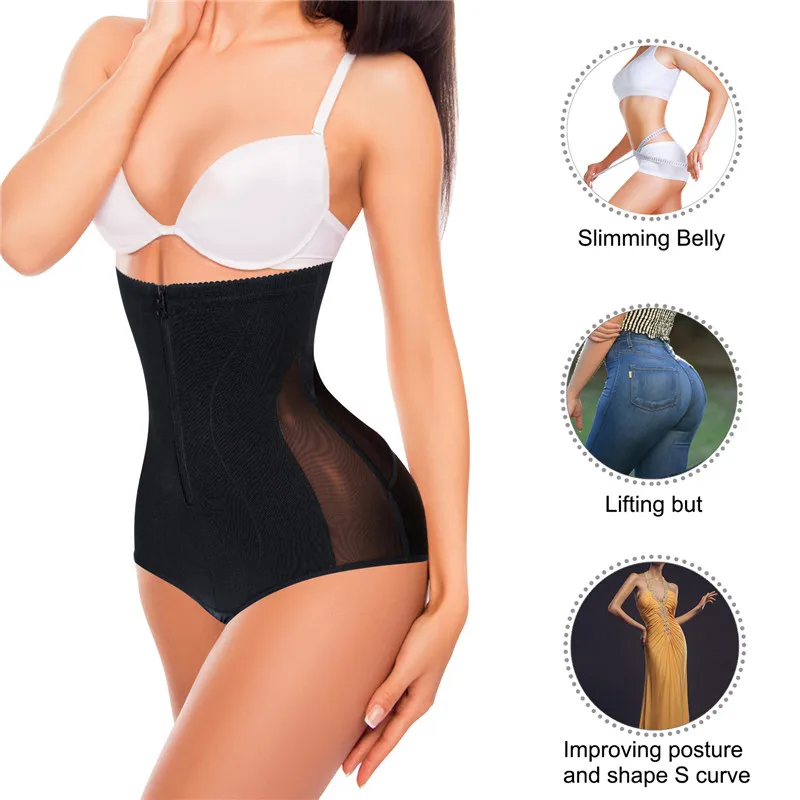Junlan Butt lifter for Women Lingerie Underwear Zipper Waist Trainer Tummy Control Shapers Botty Enhancer Slimming Shapewear
