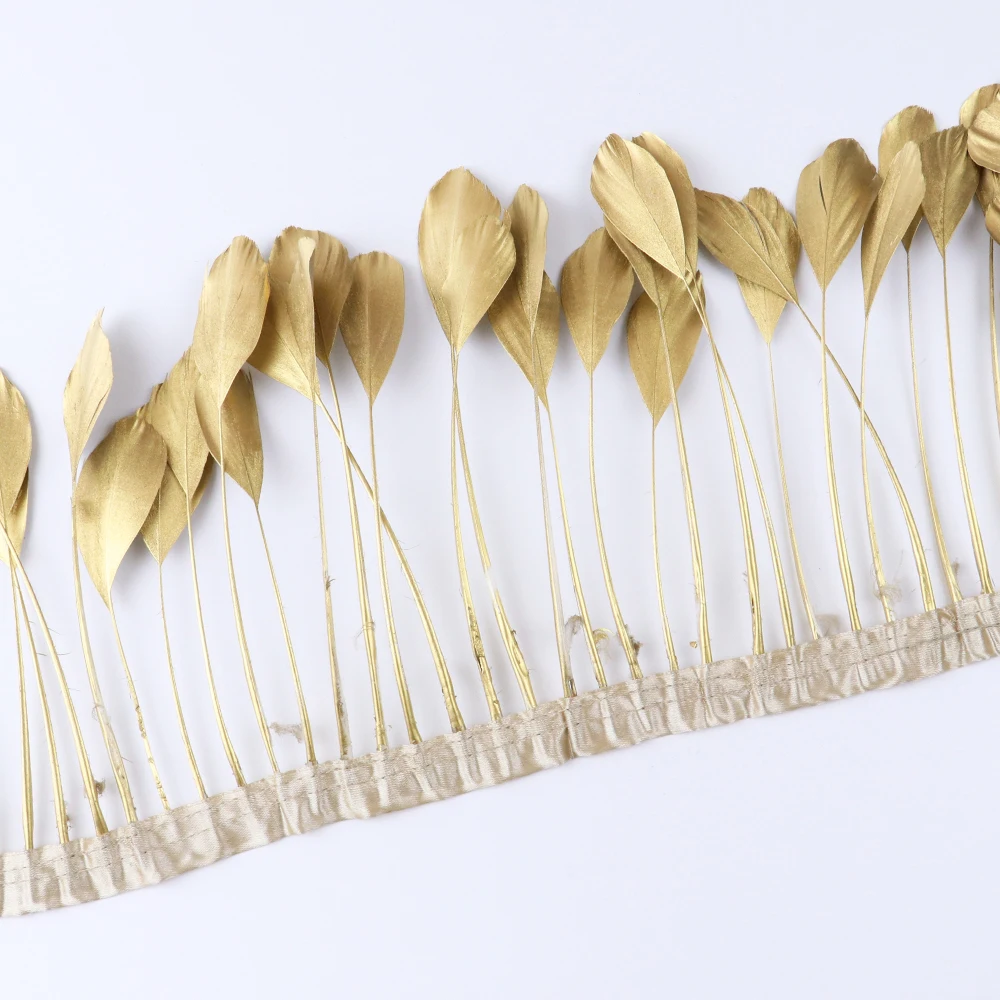 Спрей цвета: золотистый серебристый гусиных перьев планки лента для поделок