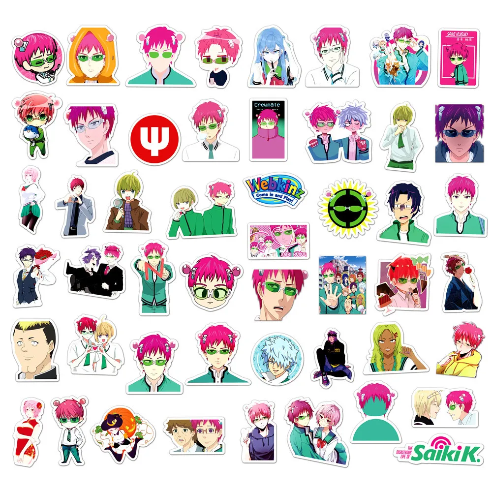 

10/50Pcs Anime The Disastrous Life of Saiki Teruhashi Kokomi Cartoon Stickers Waterproof Luggage Phone DIY Scrapbook Decal Decor