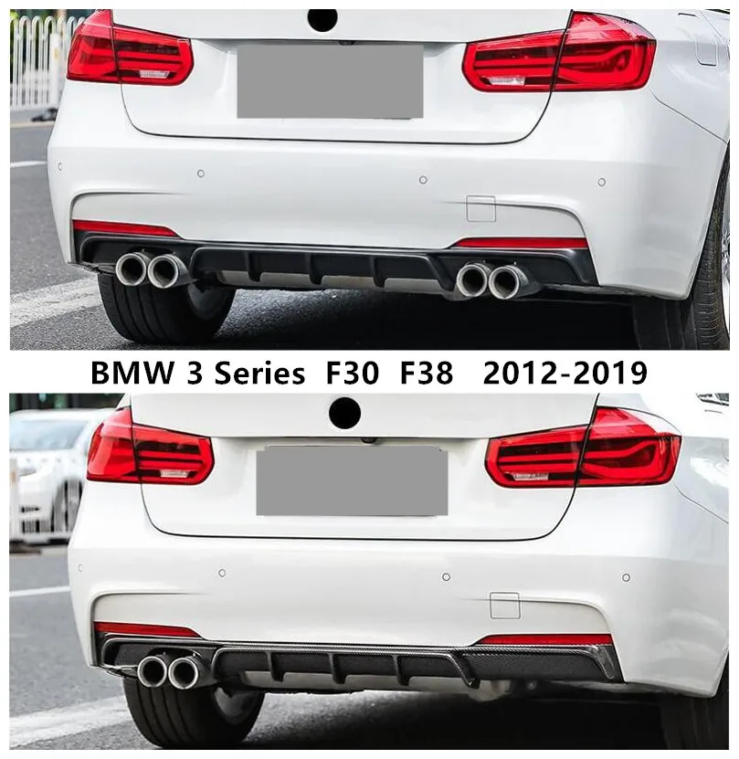 

Задний спойлер для BMW 3 серии F30 F38 2012-2019, бампер, диффузор, высокое качество, полипропилен, черный и углеродное волокно, узорные аксессуары