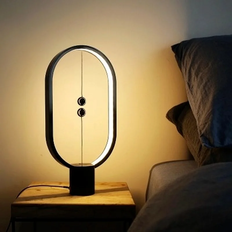 Ins Fashion Smart Balance Night Light Magnetic Cyber Celebrity Lamp Bedroom Bedside LED With USB Plug Free Shipping | Лампы и