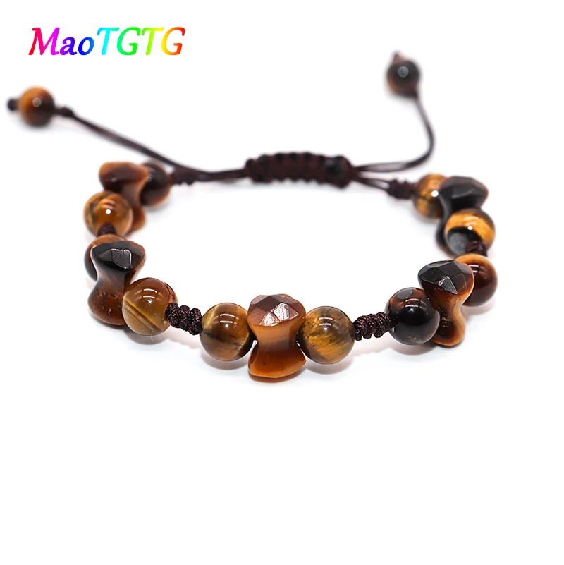 

Natural Tiger Eye Stone Bracelet For Men Charm Rope Chain Adjustable Natural Tiger Eye Stone Bracelets For Men Jewelry Pulseras