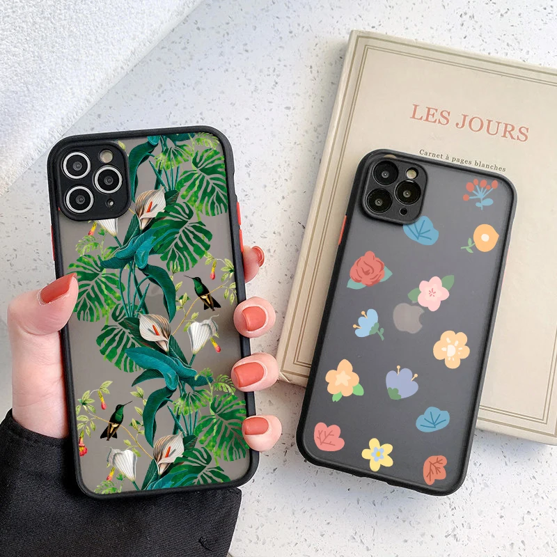 For iPhone 13 Case Flowers Scarlet Soft TPU Camera Protective Cover For iPhone 14 12 11 Pro Max Mini XR XS Max X 7 8 Plus SE 20