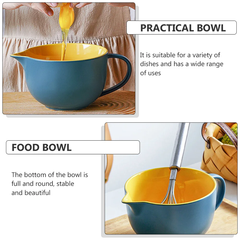 

1Pc Multifunctional Mixing Bowl Egg Mixing Holder Baking Mix Bowl (Yellow Blue)