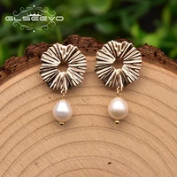 glseevo handmade natural pearl earrings woman fold earrings wedding party boutique tassel natural pearl earrings gift ge1046a
