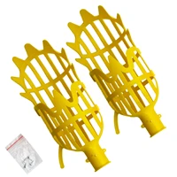2pcspack fruit picker basket pick up tool harvester oranges avocado waxberry orchard twisted collecting rotating head manual