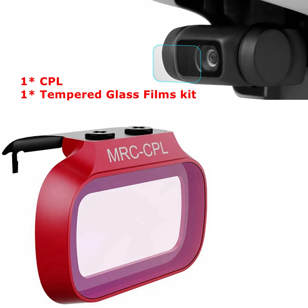 CPL Filter and Film DJI Mavic Мини УФ-фильтр CPL Профессиональный+ объектив камеры Закаленное стекло пленка HD защитная пленка защита объектива Аксессуары для дрона - Цвет: CPL Filter and Film