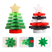1set new silicone stacking toy bpa free christmas tree soft building blocks educational toy teething toys newborn christmas gift