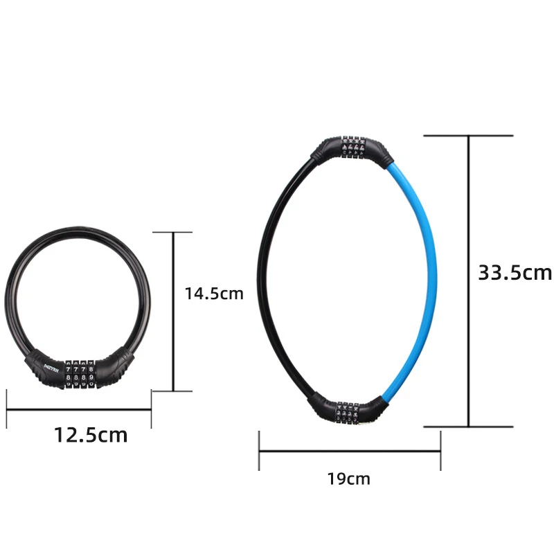

Bicycle Code Lock Mountain Bike Portable PVC Ring Lock Electric Bike Motorcycle Four-digit Code Lock
