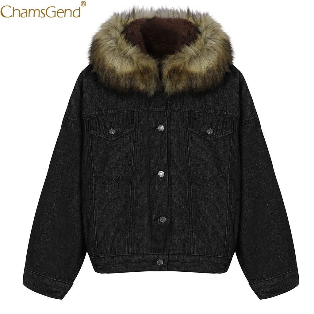 Женская теплая джинсовая куртка Женское пальто модное зимнее негабаритное