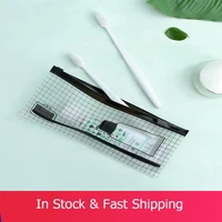 1pcs transparent toothbrush cosmetic bag waterproof sanitary napkin bath cosmetic bag travel makeup bag mask organizer storage