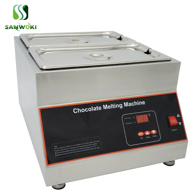 Станок для плавления шоколада с 2 резервуарами из нержавеющей стали | Бытовая