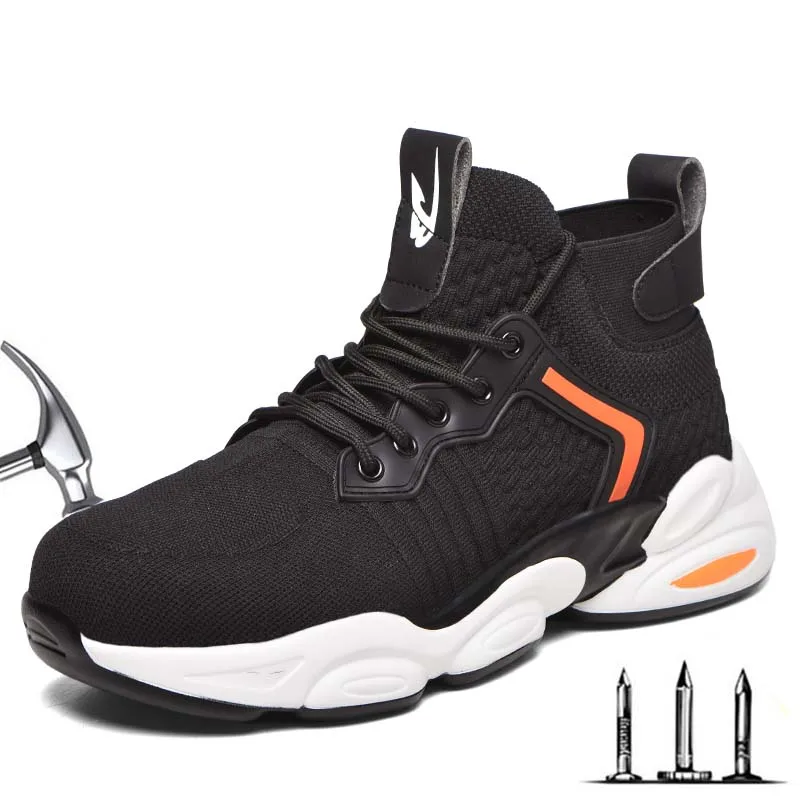 

Защитные ботинки со стальным носком для мужчин и женщин, легкие дышащие рабочие ботинки, неразрушаемые композитные, европейские размеры 36-48