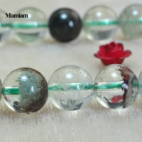 mamiam natural a green crystal crackle phantom ghost beads round stone diy bracelet necklace jewelry making gift design