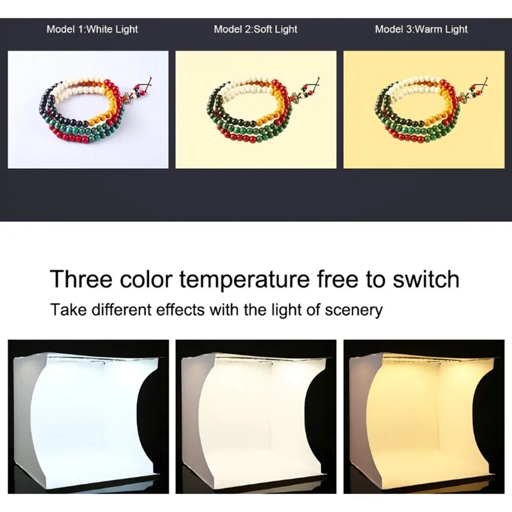 Складной софтбокс для студийной фотосъемки мини продукт светодиодный