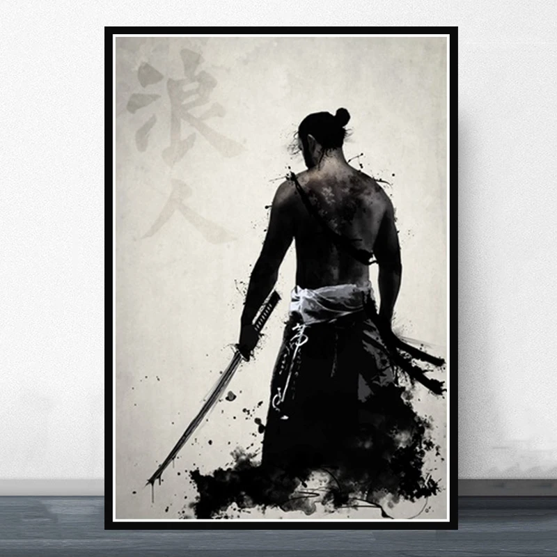 NT078 Ретро бронированный Самурай японский аниме Бусидо художественный постер