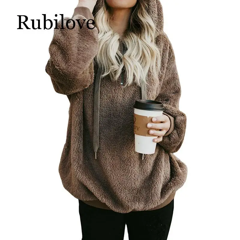 

Rubilove женская зимняя Толстовка Куртка размера плюс 5XL женское флисовое пальто на полумолнии больше размера d с капюшоном спереди драпированн...