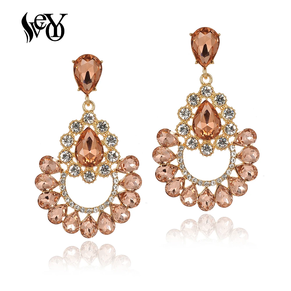 Роскошные висячие серьги VEYO с полыми кристаллами Классические Висячие для