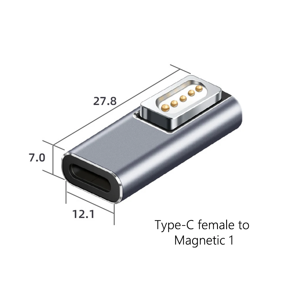 Магнитный адаптер USB C типа к разъему Magsaf * 2 PD для быстрой зарядки MacBook Air/Pro с