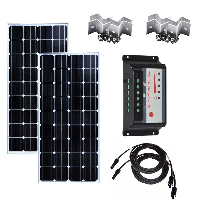 

Solar Kit 150w 300w 450w Solar Panel 150w 12v Solar Charge Controller 12v/24v 30A PV Cable Z Mount Caravan Car Camping Rv Light