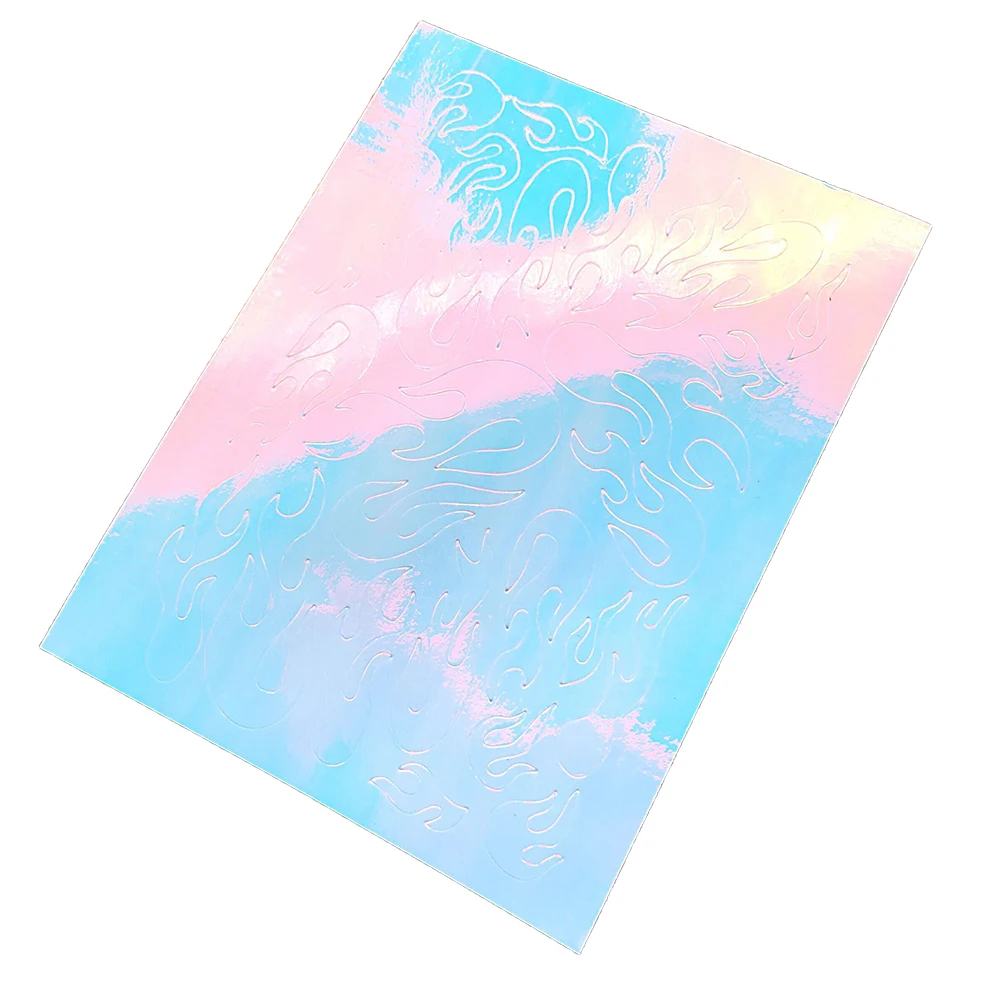 16 листов яркие цвета Набор стикеров для нейл арта огненное пламя полые наклейки s