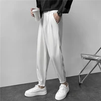 khaki black white suit pants mens slim fashion business society mens dress pants korean loose straight pants men trousers m 3xl