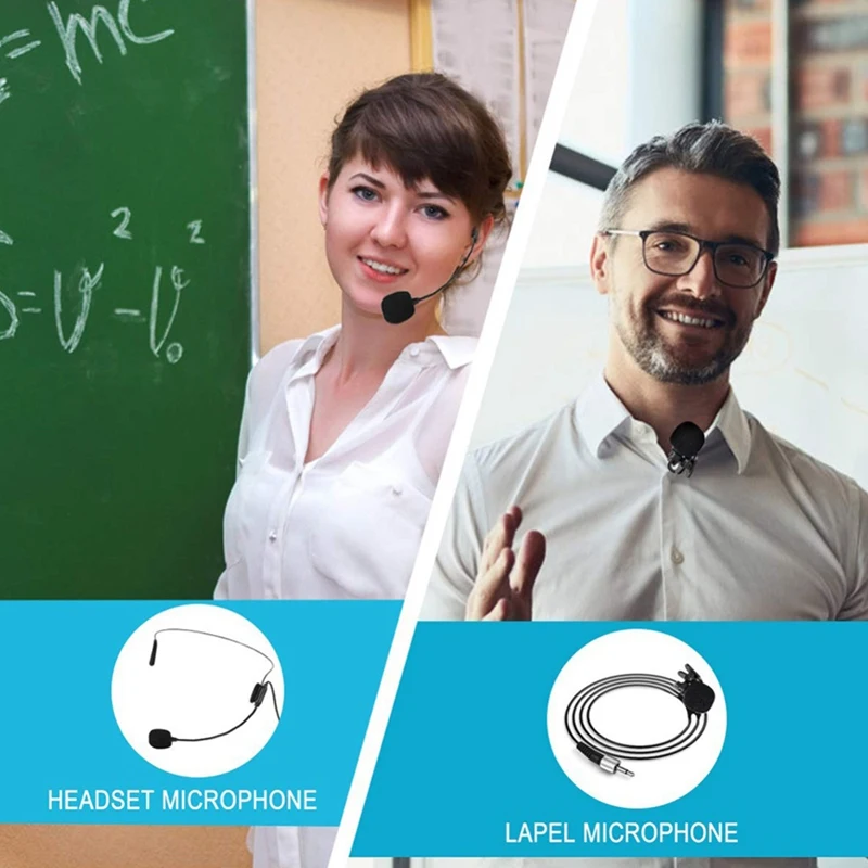 

Wireless Headset Lavalier Microphone Portable for PA Speaker, Podcast, Video Recording, Church, Teaching